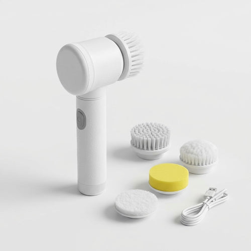 Handheld electric cleaning brush with multiple brush heads